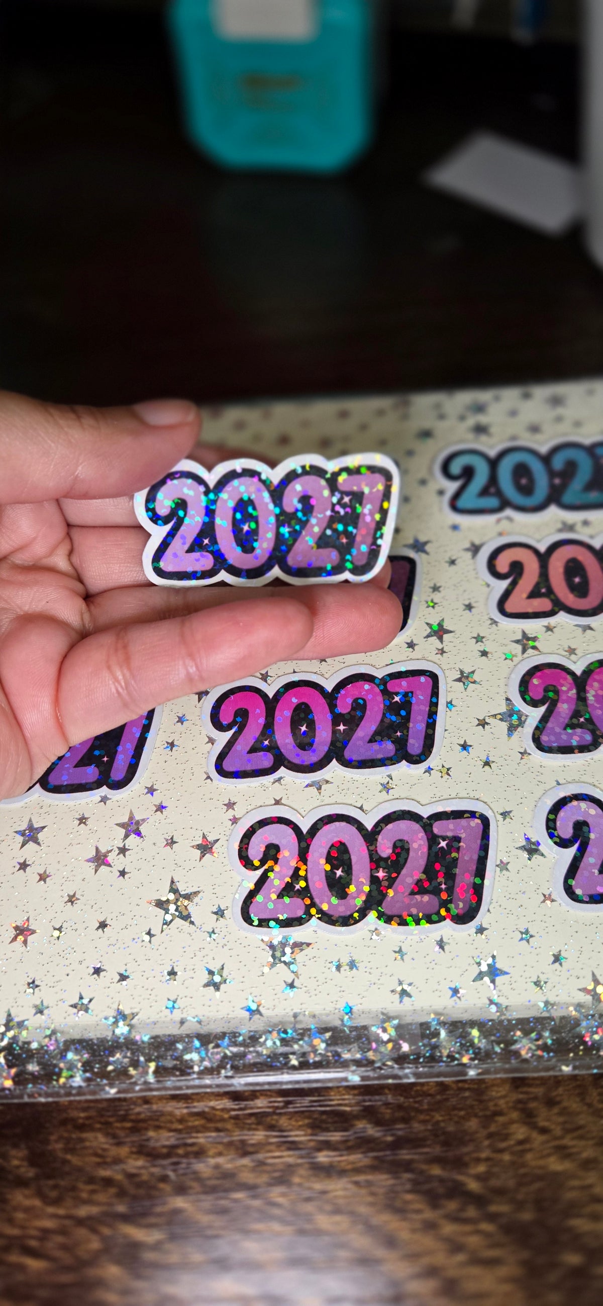 2027 Glossy Glittery Die Cut Bujo Journal Planner Laptop Sticker