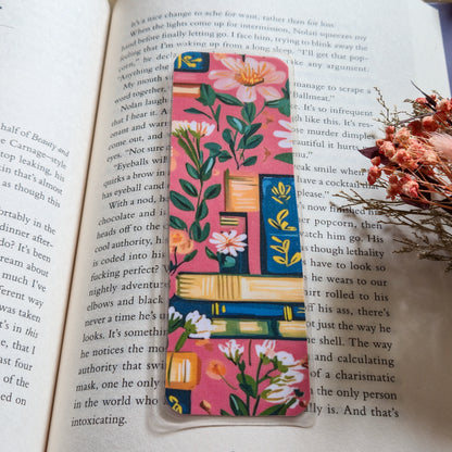 Bookstack Floral Handmade Laminated Bookmark