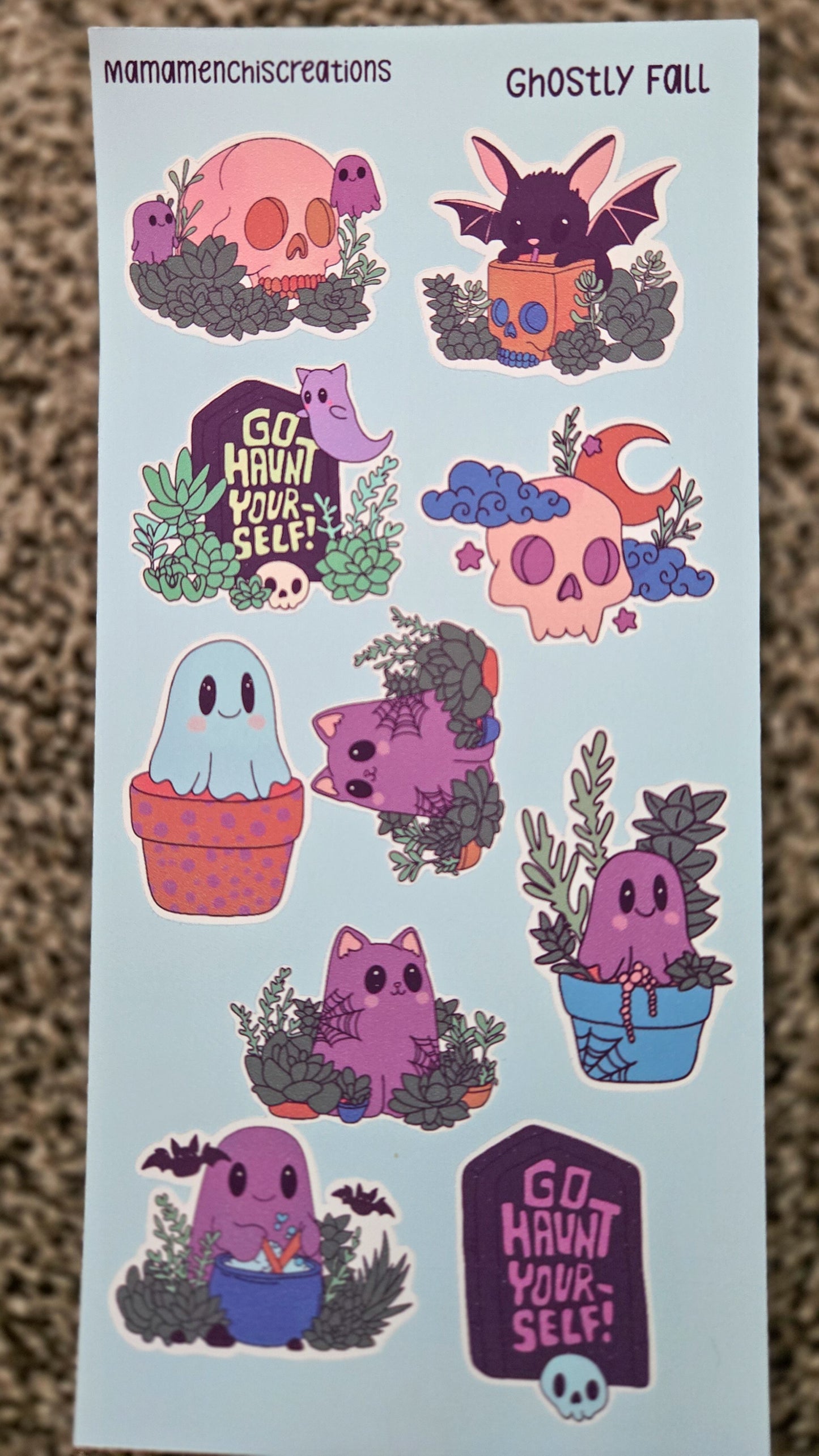 Ghostly Fall Matte Bujo Journal Planner deco Sticker Sheet