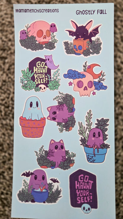 Ghostly Fall Matte Bujo Journal Planner deco Sticker Sheet
