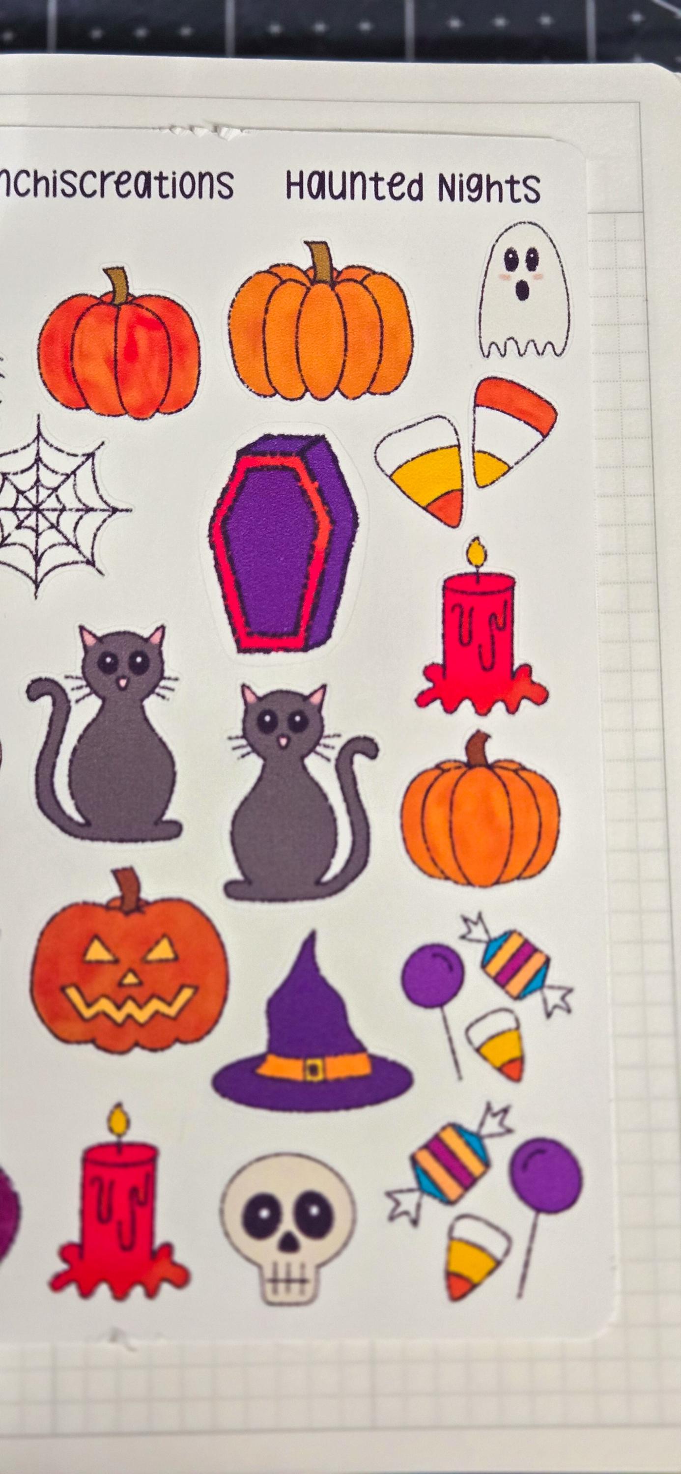 Halloween Stickers Spooky Matte Bujo Journal Planner Sticker Sheet