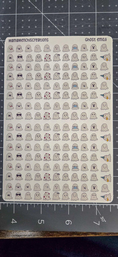 Tiny Ghost Emojis Matte Bujo Journal Planner deco Sticker Sheet