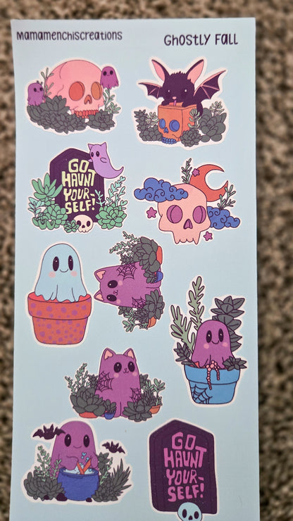 Ghostly Fall Matte Bujo Journal Planner deco Sticker Sheet