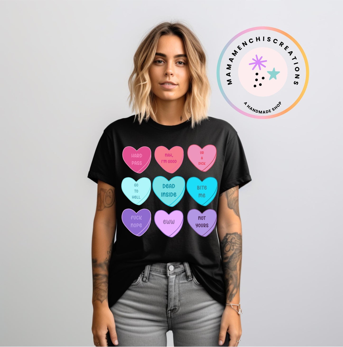 Sweary Candy Hearts Saucy Anti-Valentine's Day Sublimation DTF PNG Digital Download