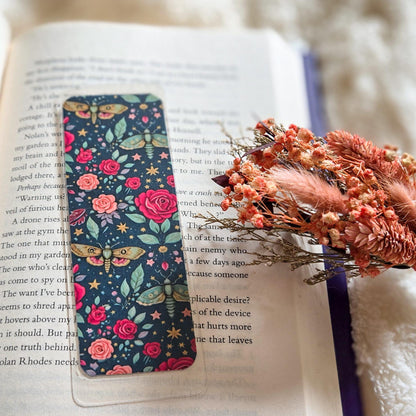 Dark Vibes Floral Handmade Laminated Bookmark