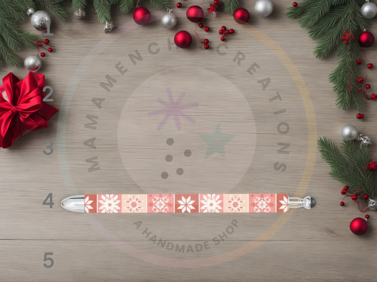 Pastel Pink Christmas Refillable Gel Pen