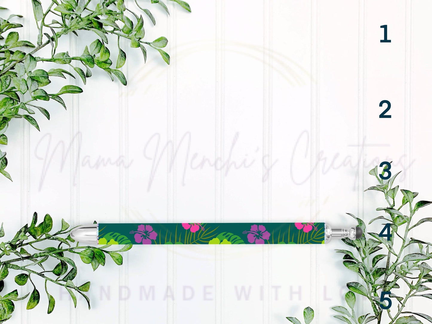 Summery Plants and Birds Pen Refillable Gel Pen