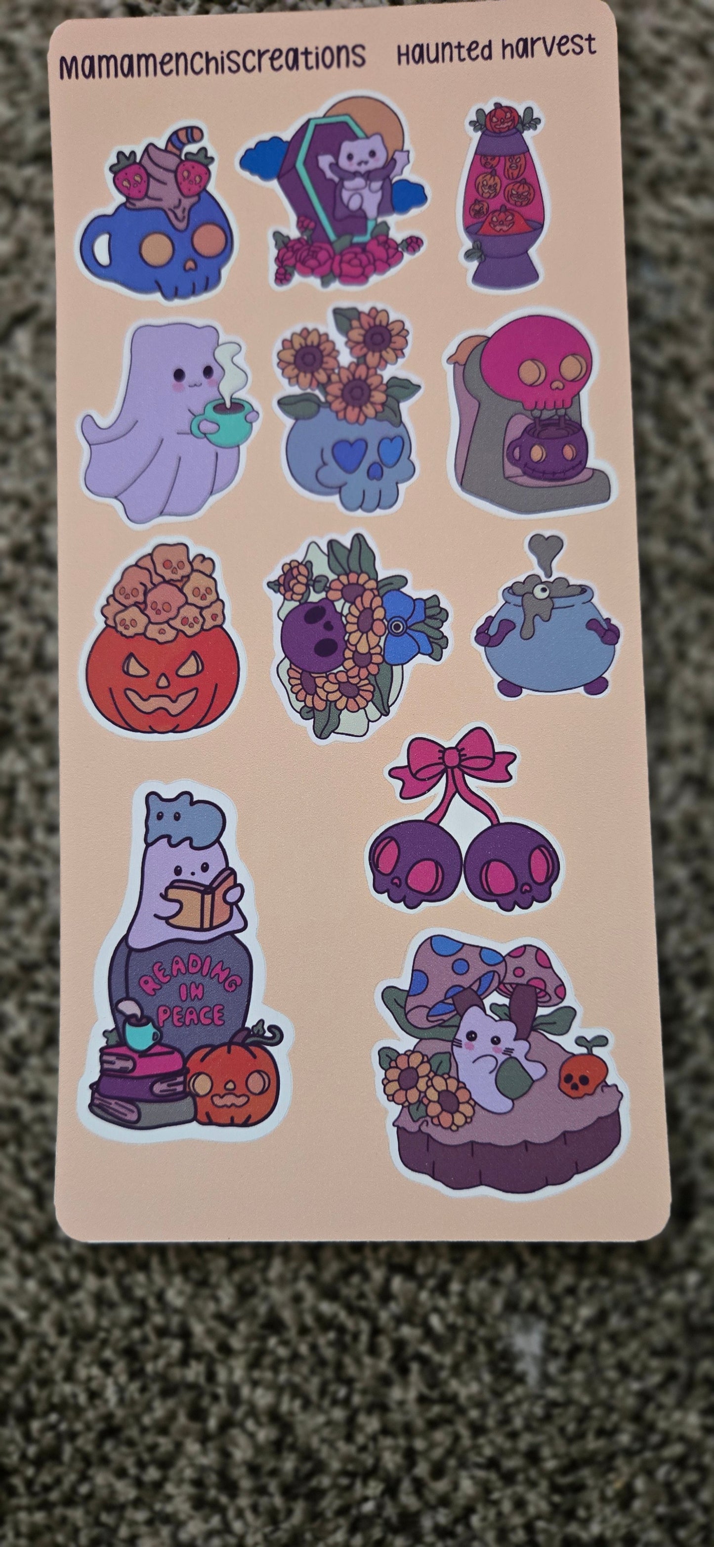 Haunted Harvest Matte Bujo Journal Planner deco Sticker Sheet