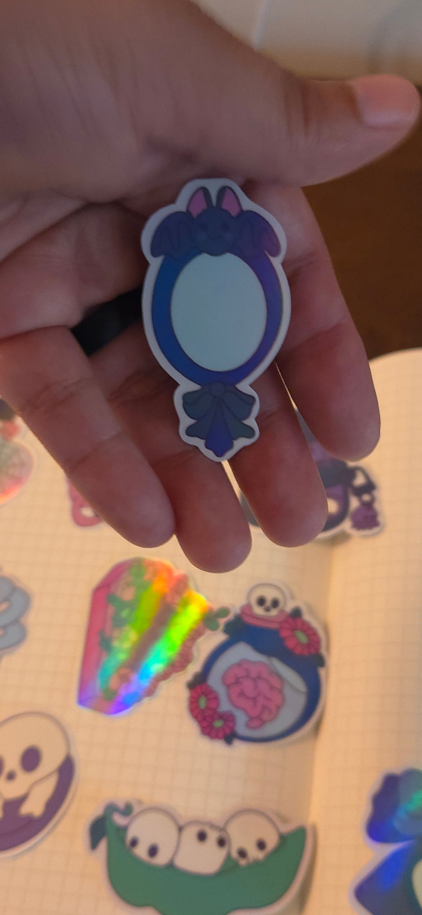 Hexes & Hugs Glossy Holographic Sticker Flakes Bujo Journal Planner Laptop Sticker