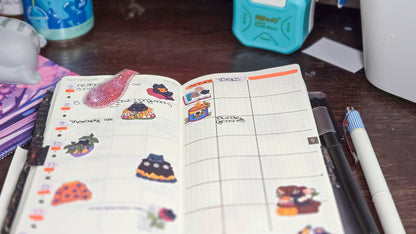 Cozy Girlie Cats and Ghosts Matte Bujo Journal Planner deco Sticker Sheet