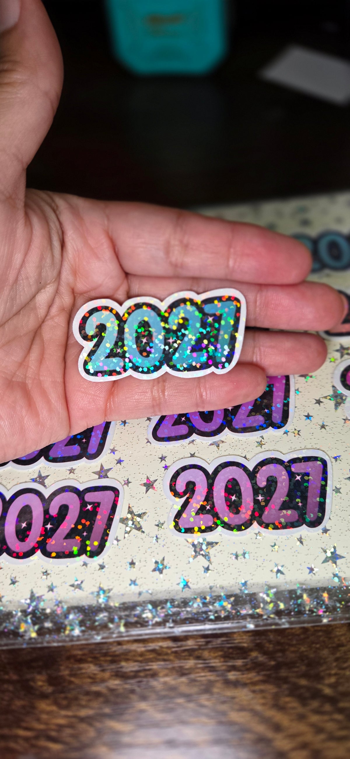 2027 Glossy Glittery Die Cut Bujo Journal Planner Laptop Sticker