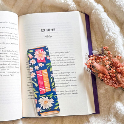 Bookstack Floral Handmade Laminated Bookmark