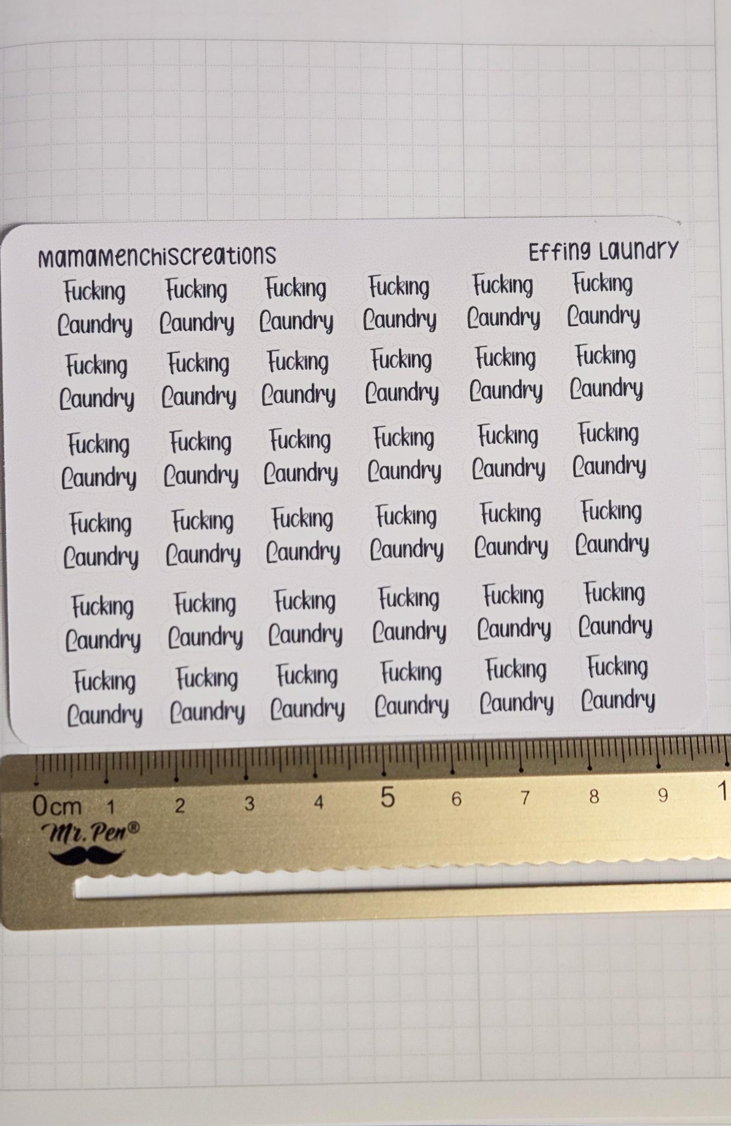 Laundry Sweary Bujo Journal Planner Functional  Sticker Sheet