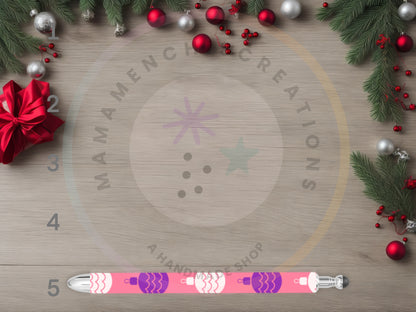 Girly Pink Christmas Trees Refillable Gel Pen