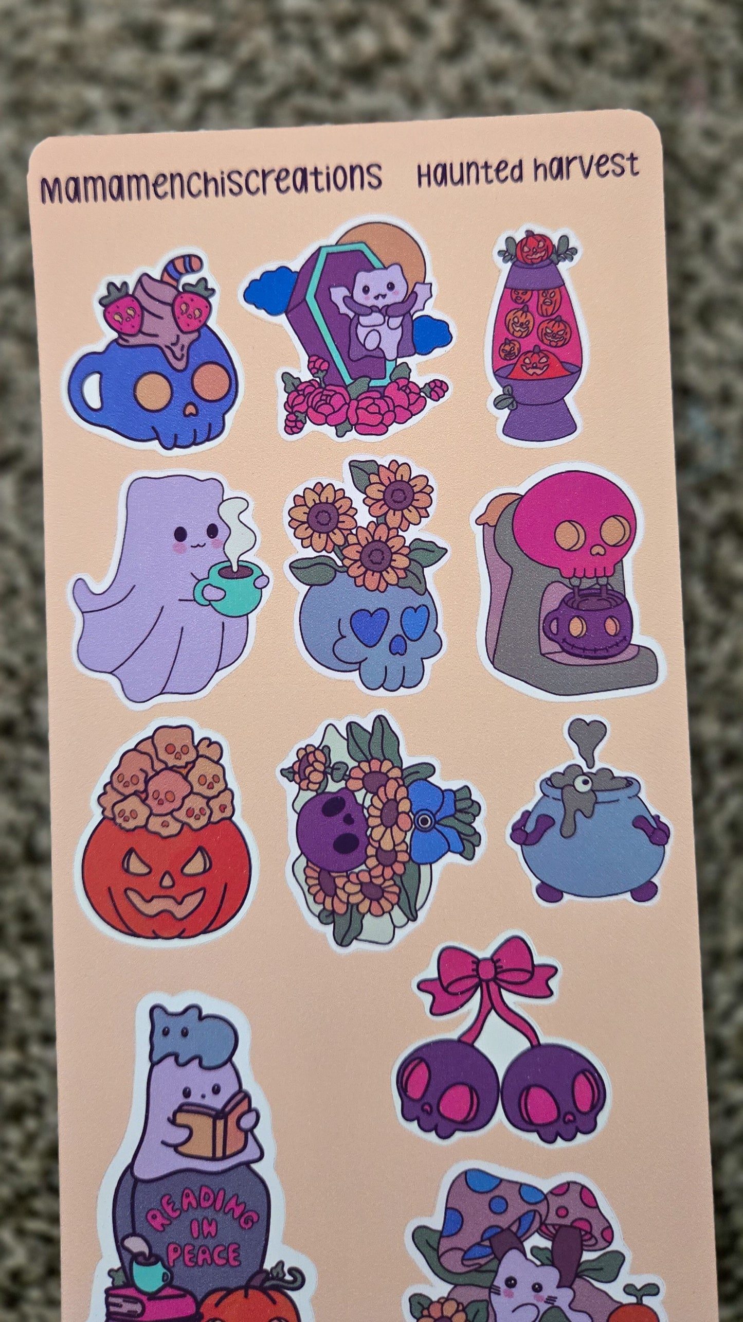 Haunted Harvest Matte Bujo Journal Planner deco Sticker Sheet