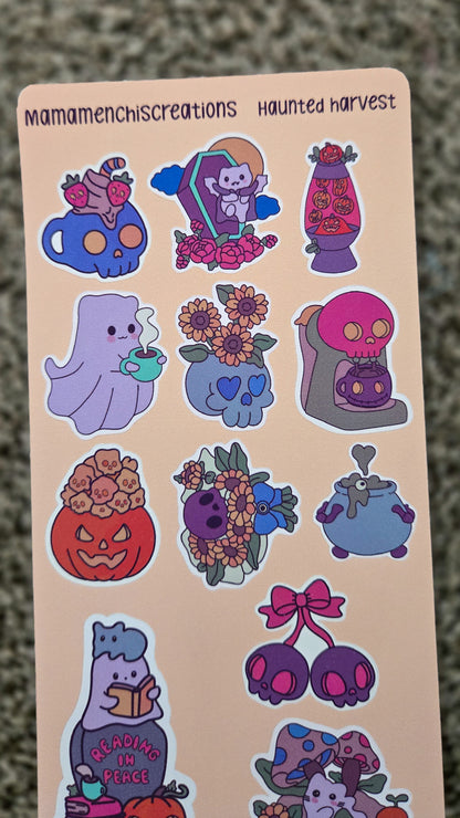 Haunted Harvest Matte Bujo Journal Planner deco Sticker Sheet