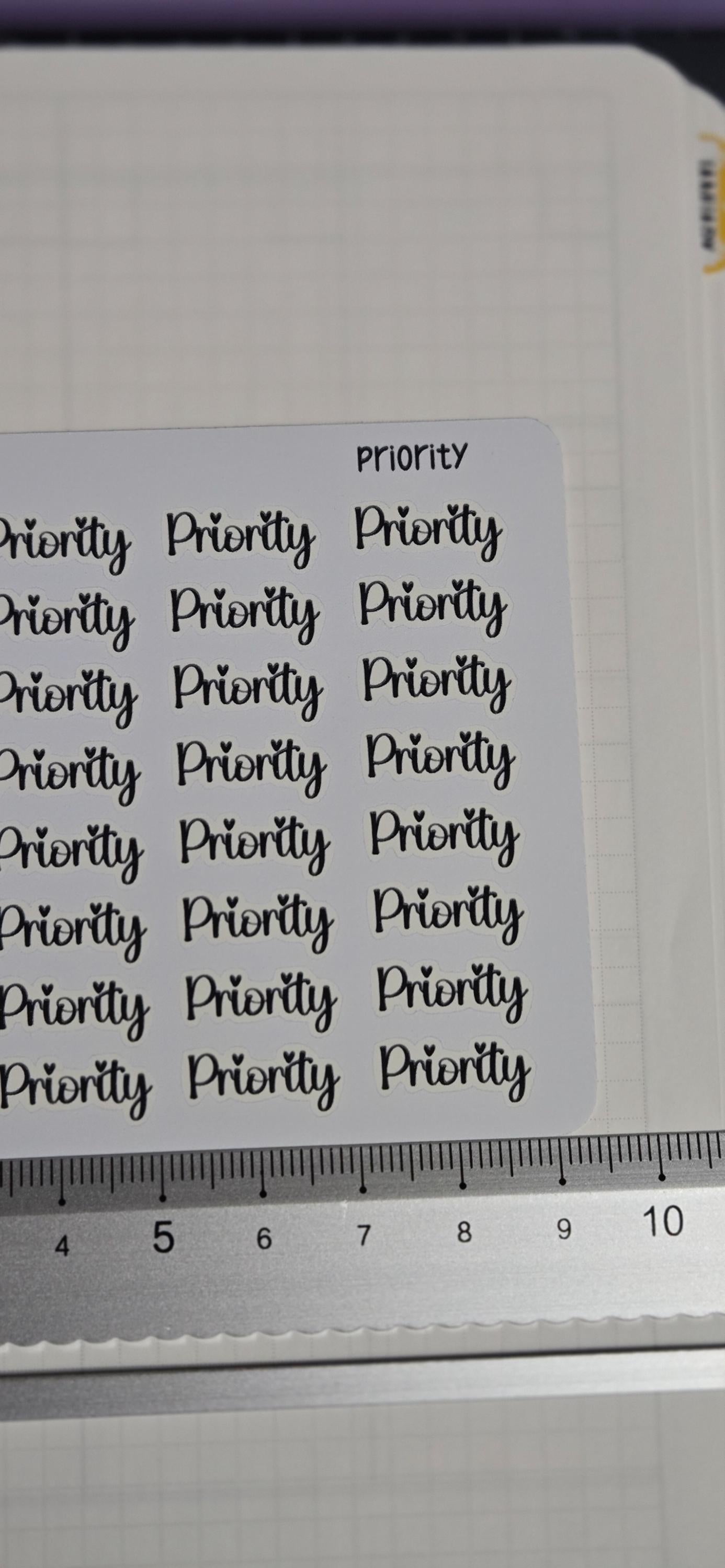 Priority Functional Bujo Journal Planner deco Sticker Sheet