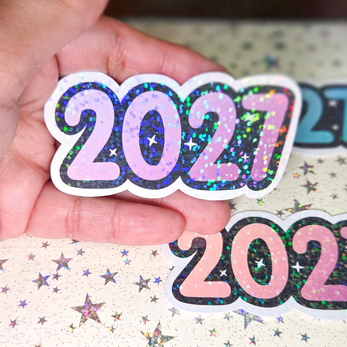 2027 Glossy Glittery Die Cut Bujo Journal Planner Laptop Sticker