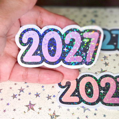 2027 Glossy Glittery Die Cut Bujo Journal Planner Laptop Sticker