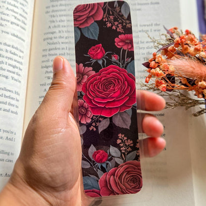 Dark Vibes Floral Handmade Laminated Bookmark