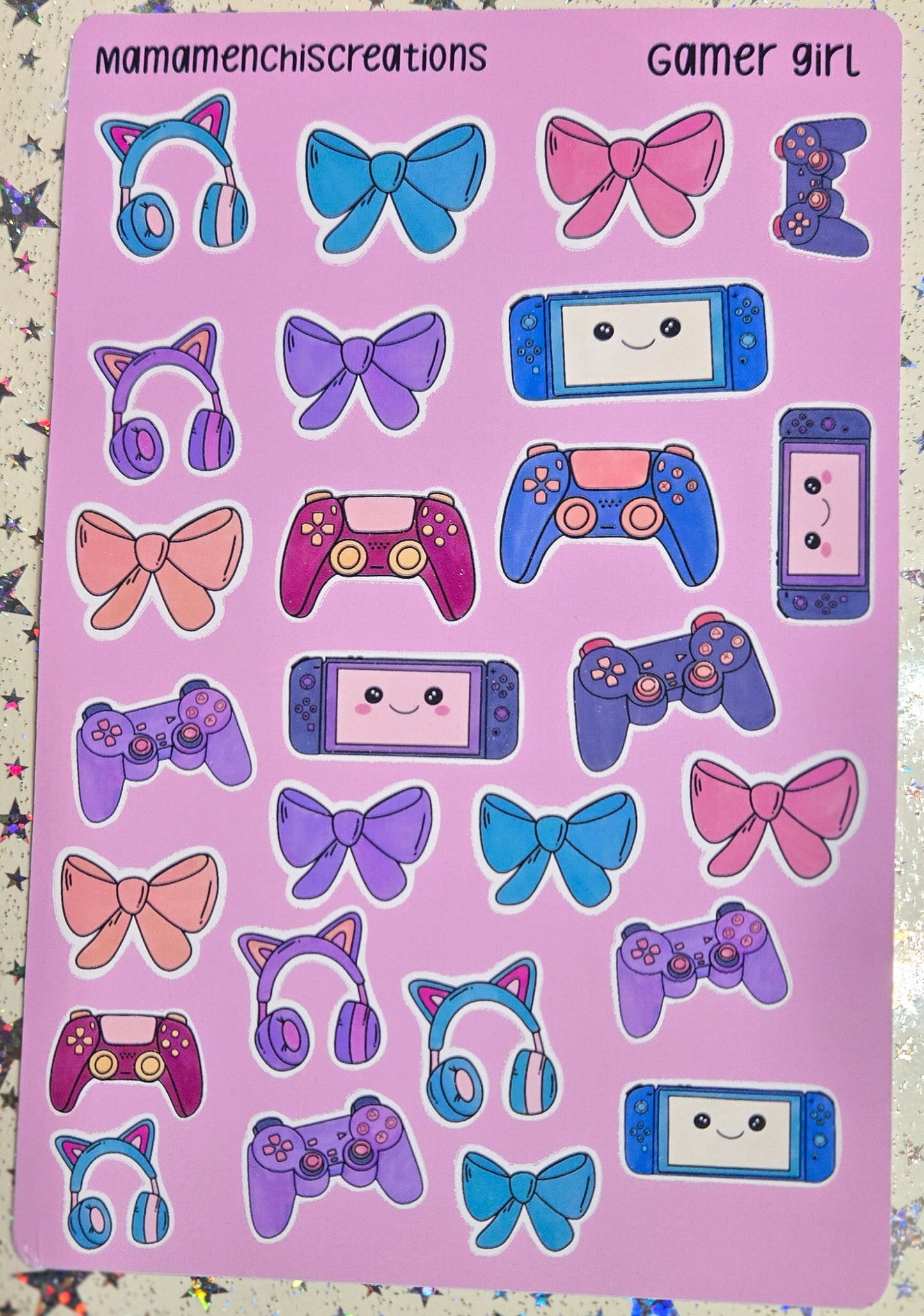 Gamer Girl Matte Planner Stickers, Bujo Stickers (4x6inch)