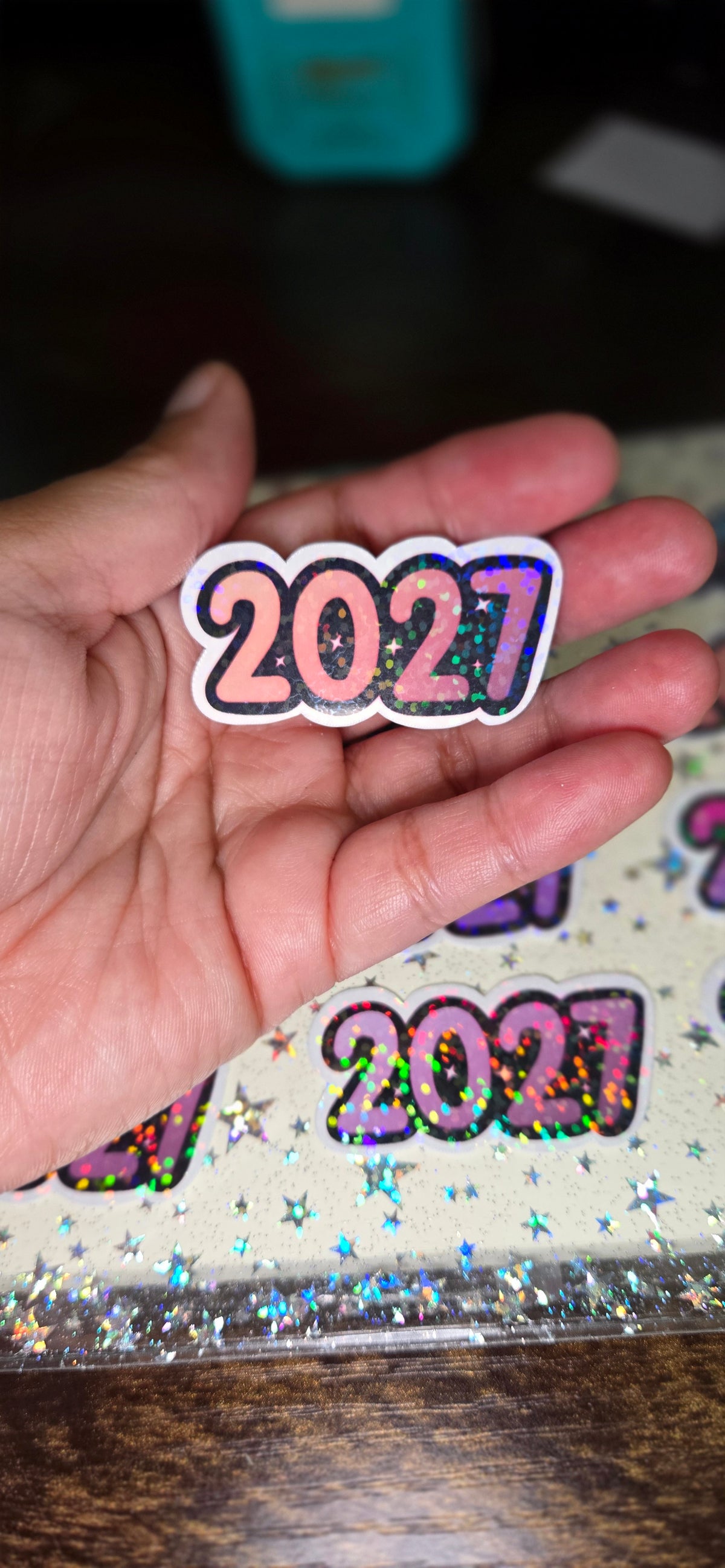 2027 Glossy Glittery Die Cut Bujo Journal Planner Laptop Sticker