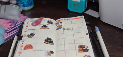 Cozy Girlie Cats and Ghosts Matte Bujo Journal Planner deco Sticker Sheet