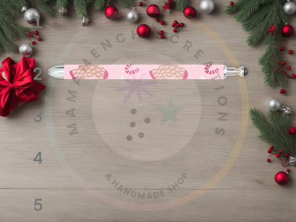 Girly Pink Christmas Trees Refillable Gel Pen