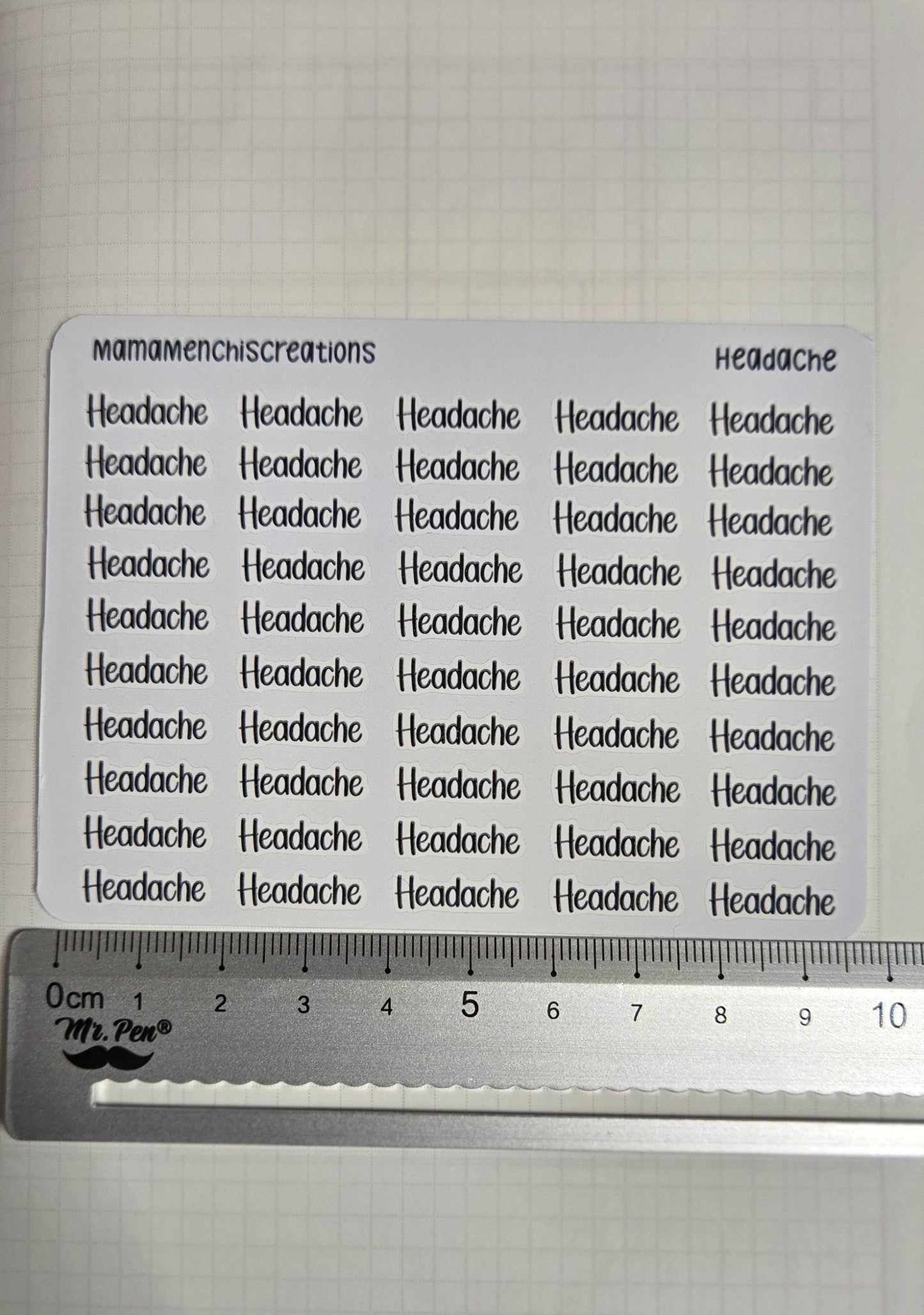 Migraine/ Headache Bujo Journal Planner deco Sticker Sheet