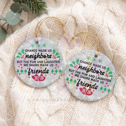 2026 Neighbor  Bestie Christmas Sublimation Ornament