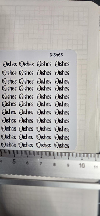 Dishes Sweary  Bujo Journal Planner deco Sticker Sheet