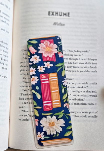 Bookstack Floral Handmade Laminated Bookmark