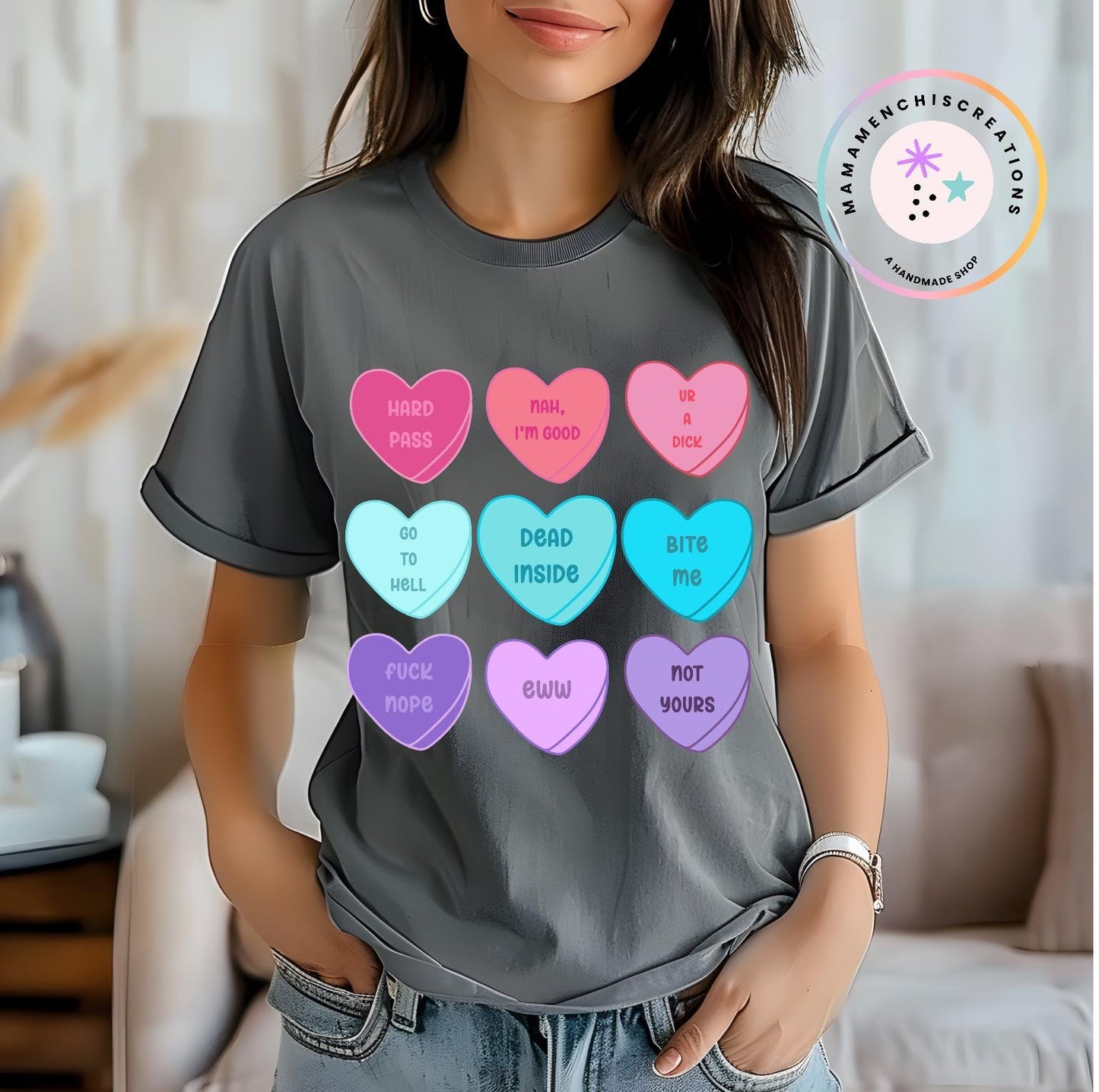Sweary Candy Hearts Saucy Anti-Valentine's Day Sublimation DTF PNG Digital Download