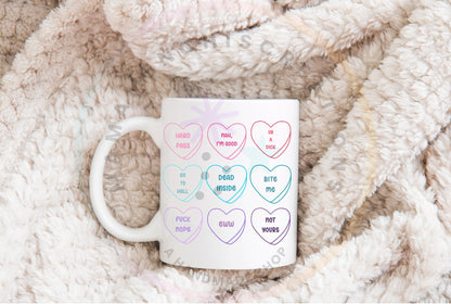 Sweary Candy Hearts Saucy Anti-Valentine's Day Sublimation DTF PNG Digital Download