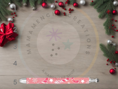 Pastel Pink Christmas Refillable Gel Pen