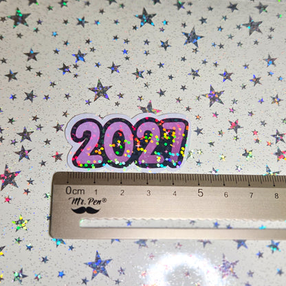 2027 Glossy Glittery Die Cut Bujo Journal Planner Laptop Sticker
