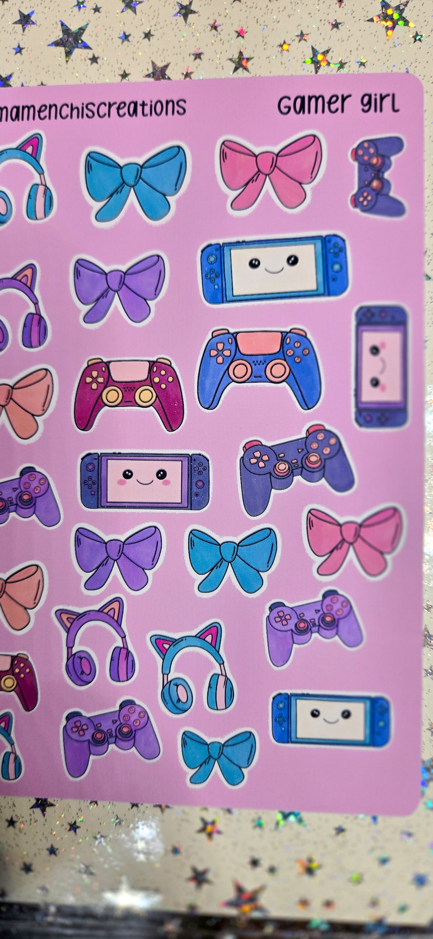 Gamer Girl Matte Planner Stickers, Bujo Stickers (4x6inch)