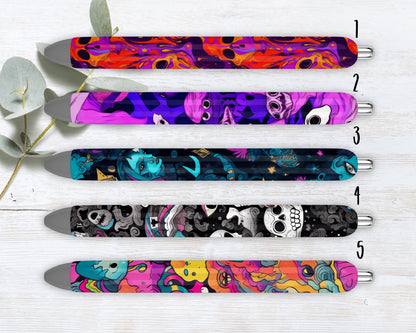 Vibrant Trippy Halloween  Refillable Retractable Gel Pen