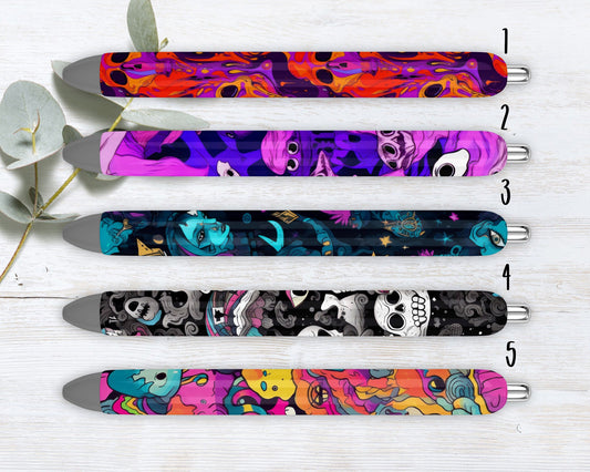 Vibrant Trippy Halloween  Refillable Retractable Gel Pen