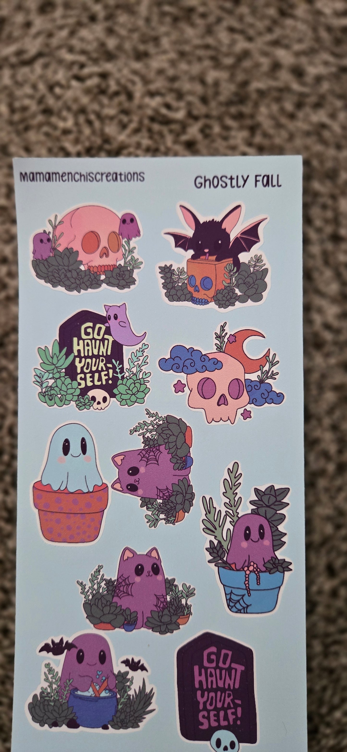 Ghostly Fall Matte Bujo Journal Planner deco Sticker Sheet