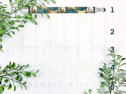 Celestial Moon Phase Refillable Retractable Gel Pen