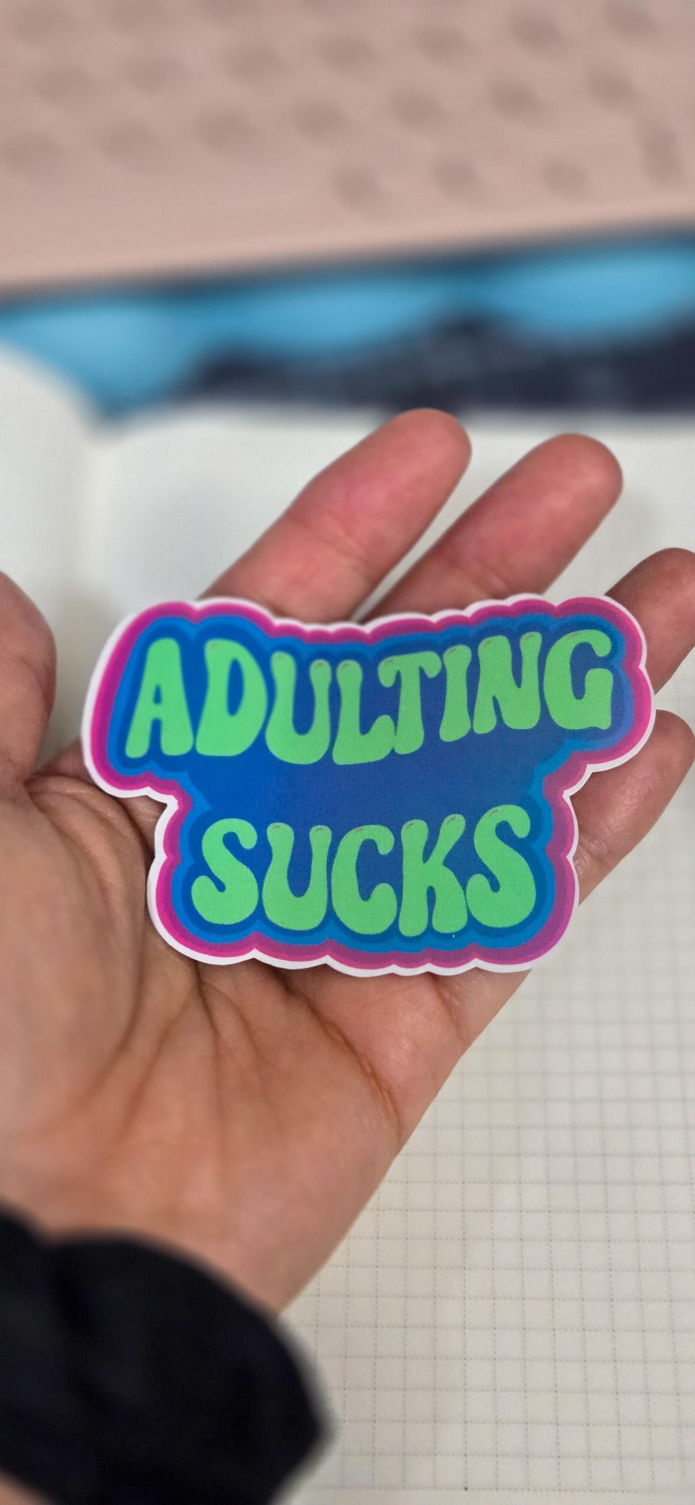 Adulting Sucks Glossy Die Cut Bujo Journal Planner Sticker