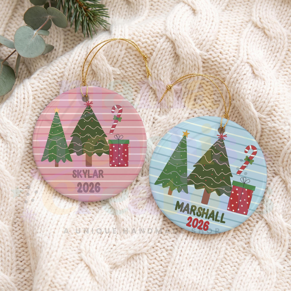 Christmas Scene Personalized Kids 2026 Christmas Ornament
