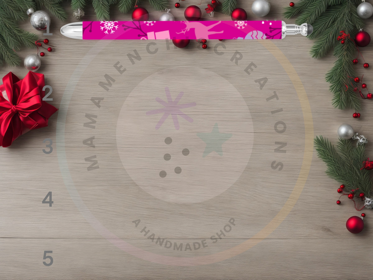 Girly Pink Christmas Trees Refillable Gel Pen
