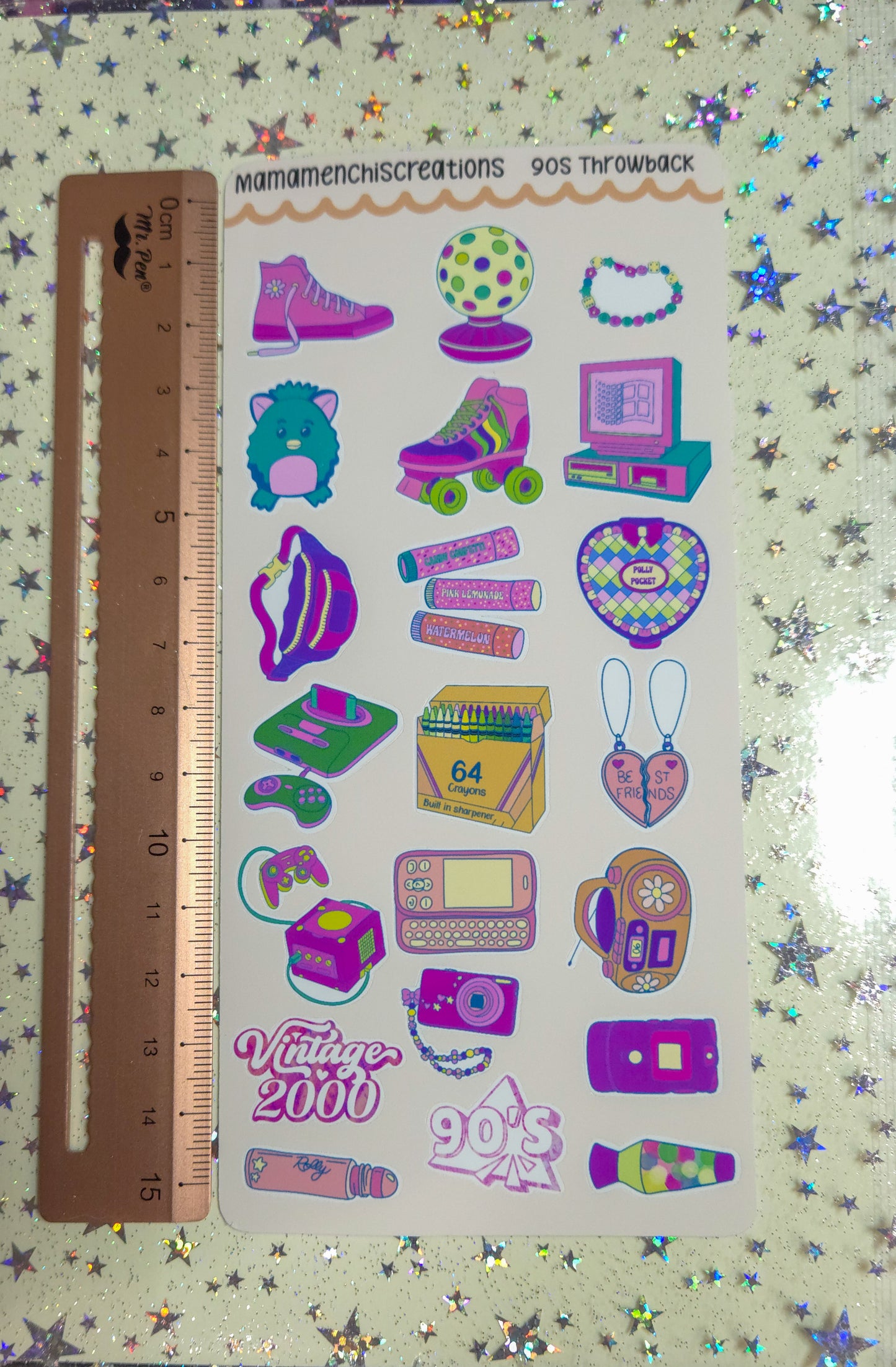 90's Throwback Matte Bujo Journal Planner Deco Sticker Sheet