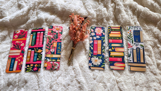 Bookstack Floral Handmade Laminated Bookmark