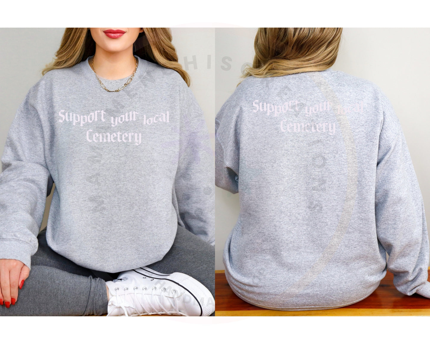Support Your Local Cemetery sublimation DTF Hand Drawn PNG Digital Download