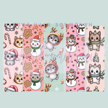 Cute Christmas Cats Pattern Refillable Retractable Gel Pen