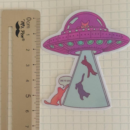 Alien Cat Cat Lovers Outer Space Die Cut Bujo Journal Planner Laptop Sticker