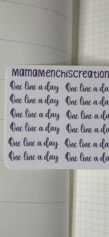 One Line A Day Bujo Journal Planner deco Sticker Sheet